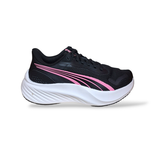 Sneakers bambina PUMA Pounce Lite nero fucsia con lacci