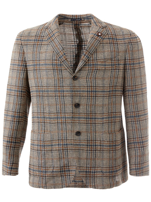 Lardini Giacca Check Tortora da uomo