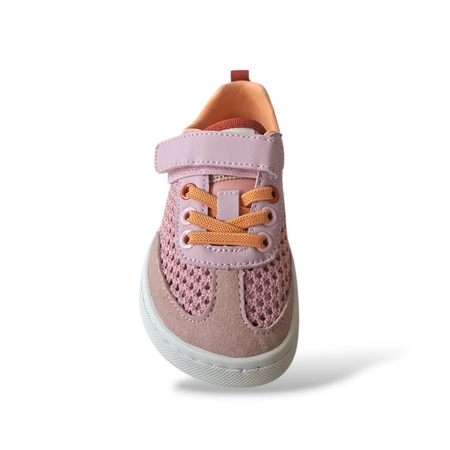 Sneakers bambina Gioseppo Crete rosa tela traforata lacci elastici barefoot