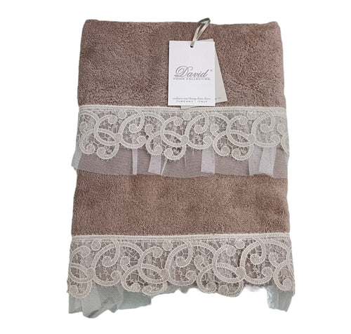 Set Asciugamani 1+1 David Cigno  Spugna di Cotone