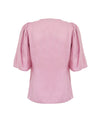 GANNI Top in Satin Rosa con Allacciatura ad Incrocio Ganni da donna