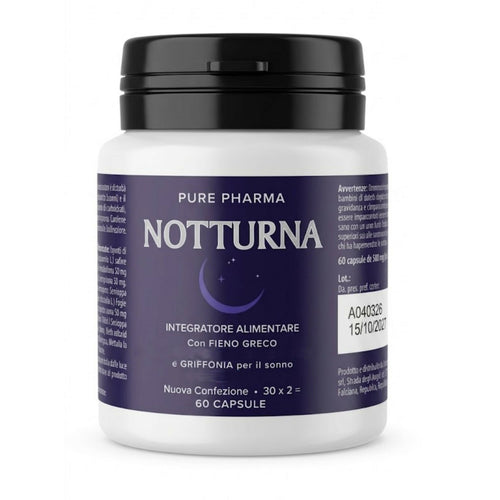 NOTTURNA Integratore Menopausa e Controllo Peso – 60 Capsule – Con Griffonia per il Sonno, Fieno Greco e Trifoglio Rosso – Equilibrio Umore e Metabolismo