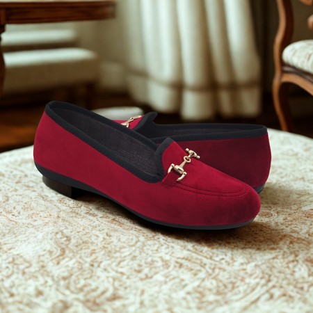 Le Parigine Eleganti Ballerine Donna da Casa, Friulane in Velluto Invernali, Ciabatte Basse e Chiuse, Produzione Artigianale