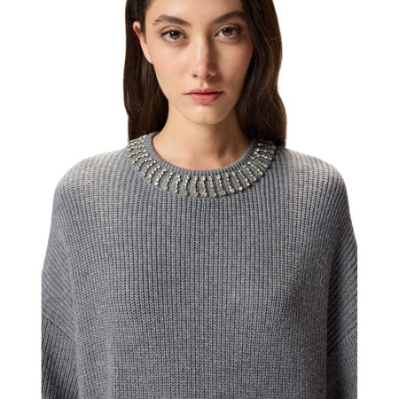 Pinko vestiti casual donna pinko - ask abito blend ws strass - grigio da donna