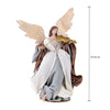 Angelo con violino in tessuto e resina color Crema e Grigio decorazione natalizia da 34 cm