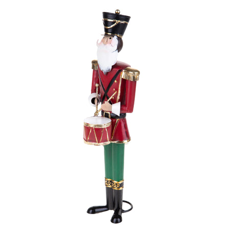 Soldatino schiaccianoci natalizio con tamburo h 35 cm