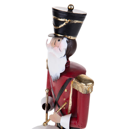 Soldatino schiaccianoci natalizio con tamburo h 35 cm