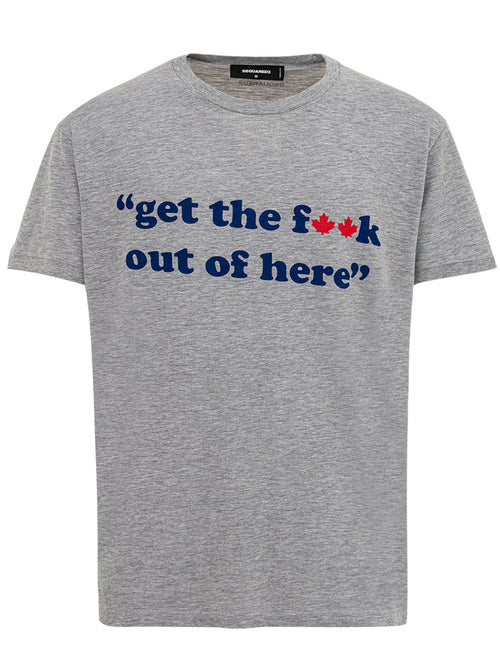DSQUARED2 T-Shirt in Cotone con Stampa 'Get the f**k..' Dsquared2 da uomo