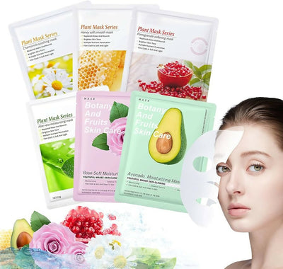 Stock offerta maschere viso tessuto bellezza assortite 10 pezzi