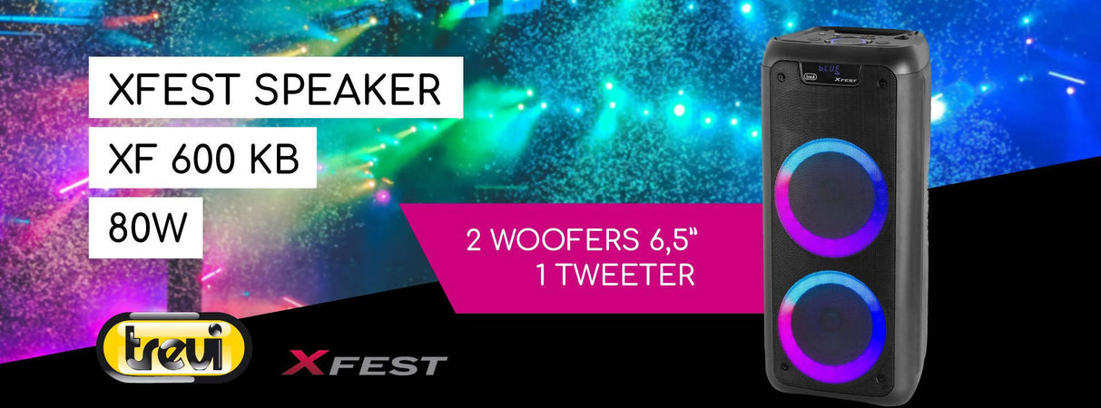 Xfest Altoparlante Amplificato Trevi Xf 600 Kb Cassa Speaker 80w Trevi Mp3 Connessione Bluetooth per Smartphone Tablet E Pc