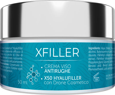 Xfiller - crema antirughe 100% naturale con x50 hyalufiller con drone cosmetico, arricchita con olio di mandorle dolci, burro di karitité, amamelide e olio di cocco pelle più giovane e luminosa 50ml Bellezza/Cura della pelle/Viso/Detergenti ed esfolianti/Trattamenti anti acne e anti macchie Beauty Fashion Store - Palermo, Commerciovirtuoso.it