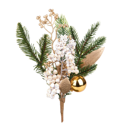 Ramo decorativo color champagne con bacche per decorazioni e composizioni di fiori h 30 cm