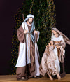 Natività completa statue per presepe con vestiti in tessuto h 60 cm