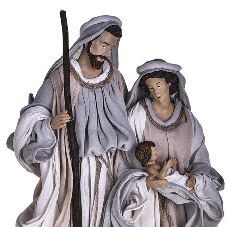Natività monoblocco per presepe in tessuto decorazione natalizia h 47 cm
