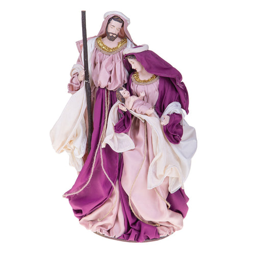 Natività monoblocco per presepe in tessuto decorazione natalizia h 47 cm