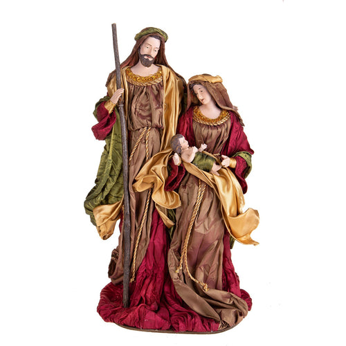 Natività monoblocco per presepe in tessuto decorazione natalizia h 47 cm