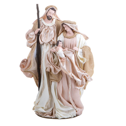 Natività monoblocco per presepe in tessuto decorazione natalizia h 47 cm