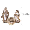 Natività completa per presepe in tessuto set da 3 statue decorazione natalizia h 36 cm