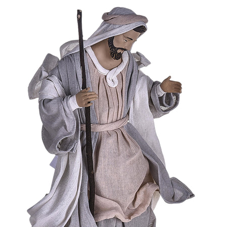 Natività completa per presepe in tessuto set da 3 statue decorazione natalizia h 36 cm