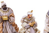 Re Magi in 3 statue in resina per presepe, vestiti in tessuto da 36 cm decorazione