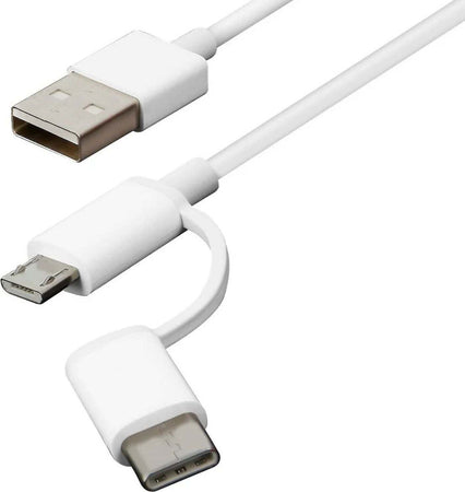 Xiaomi-Cavo-Mi-2-In-1-Da-Usb-A-Microusb/type-c-30cm-White