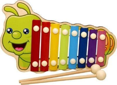 Xilofono-A-Forma-Di-Bruco-Colorato-Gioco-Musicale-Per-Bambini-In-Legno-8-Toni