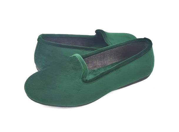 Dorea magiche ballerine donna scarpe in vellutino rasato eleganti friulane per ricevimenti, vera produzione artigianale spagnola