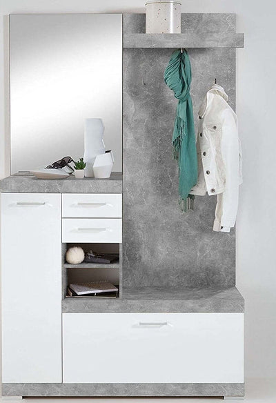 XL64-scarpiera-ingresso-moderna-bianca-2-ante-legno-salvaspazio-armadio-bianco-grigio-cemento-specchio