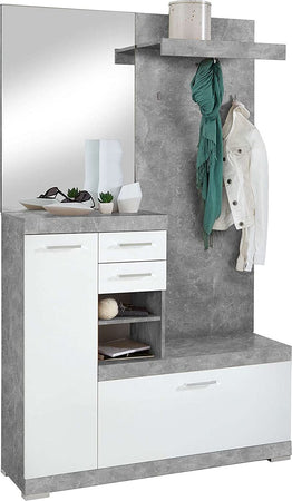 XL64-scarpiera-ingresso-moderna-bianca-2-ante-legno-salvaspazio-armadio-bianco-grigio-cemento-specchio