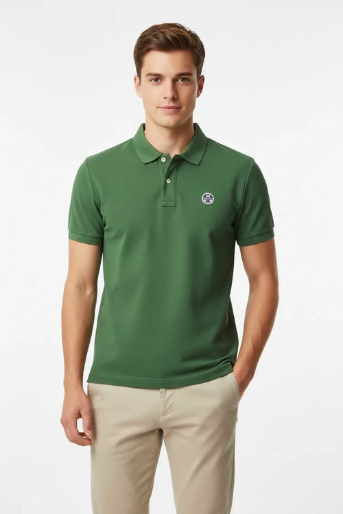 Polo North&Sails per uomo a manica corta cotone 100% due bottoni