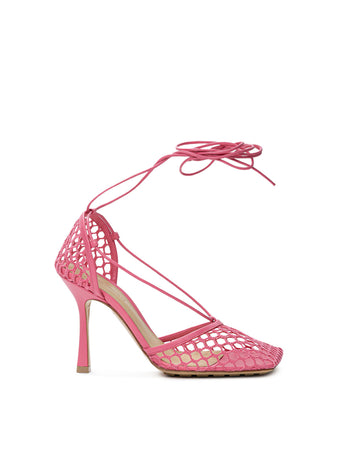 Bottega Veneta Sandali Rete Stretch in Rosa da donna