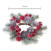 Ghirlanda tonda con mirtilli innevati corona natalizia Rosso, dietro porta da 13 cm