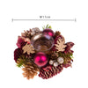 Portacandela centrotavola decorativo con bacche rosse per decorazioni natalizie, Ø 17 cm