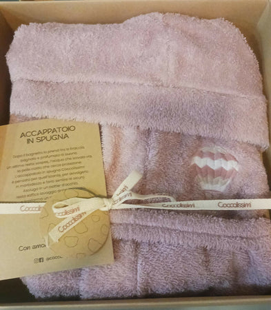 COCCOLISSIMI accappatoio con maniche in spugna di cotone, serie BALLOON, grafica ricamata, pratico ed avvolgente, la qualità per il tuo bambino, taglia 36/48 mesi