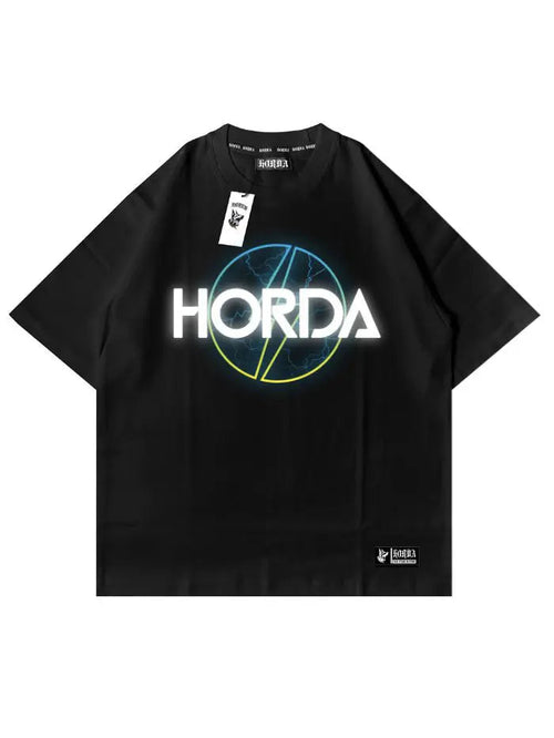 y2k shirts Nera 100% Cotone Y2K Blu & Yellow Horda Brand Streetwear