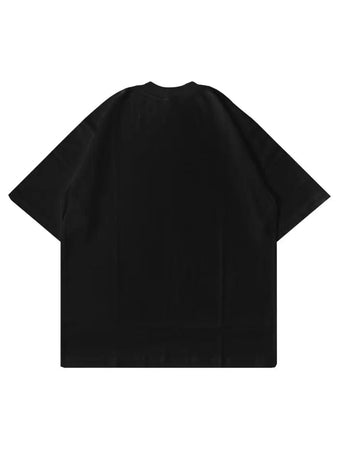 y2k shirts Nera 100% Cotone Y2K Blu & Yellow Horda Brand Streetwear retro schiena