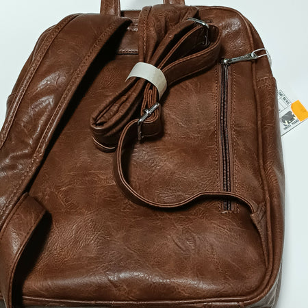 Zaino Multitasche in Ecopelle Fodera in Poliestere 1 Manico E Spallacci Regolabili, Tasca Esterna