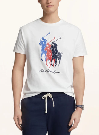Polo Ralph Lauren T-shirt Uomo Big Pony T-shirt In Jersey Stampa Multicolore
