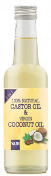 Yari 100% Natural Castor & Virgin Coconut Oil 250 Ml Olio Di Ricino E Cocco Vergine 100% Naturale Olio per Capelli