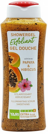YARI Exfoliant Showergel Papaya & Hibiscus 500ml PER BAGNOSCHIUMA TUTTI CORPO SCRUB