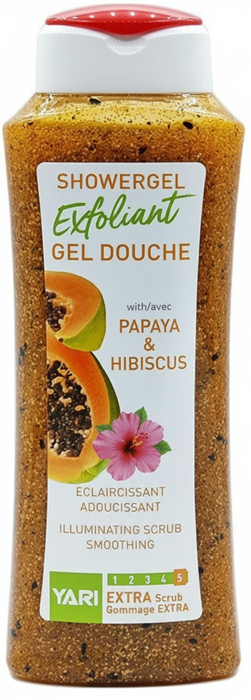 YARI Exfoliant Showergel Papaya & Hibiscus 500ml PER BAGNOSCHIUMA TUTTI CORPO SCRUB