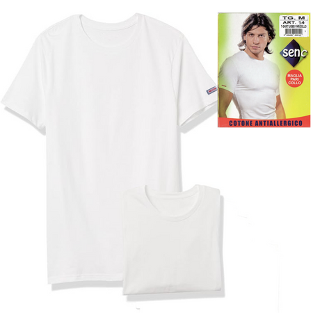 Senc maglietta elasticizzata per uomo (scollo a giro) art. 14
