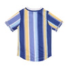 KARL KANI Casacca Bottoni Uomo Varsity Striped Baseball Shirt Navy/lilac/yellow da uomo