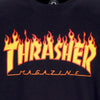 THRASHER Felpa Girocollo Uomo Flame Crewneck Black/yellow da uomo