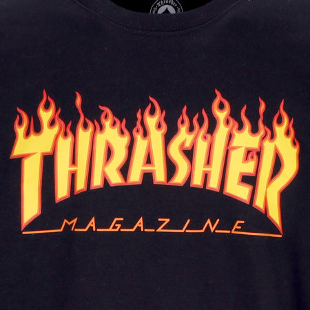THRASHER Felpa Girocollo Uomo Flame Crewneck Black/yellow da uomo