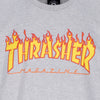 THRASHER Felpa Girocollo Uomo Flame Crewneck Light Steel/yellow da uomo