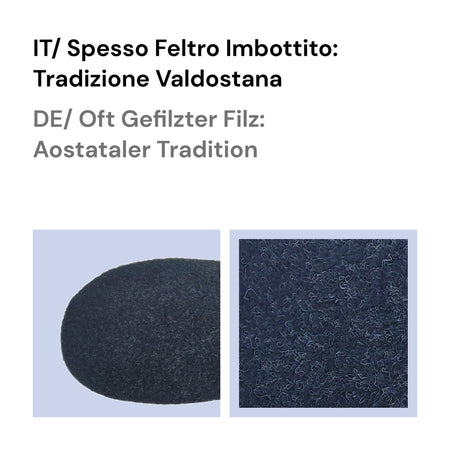Le Valdostane, Fantastiche Pantofole Uomo Invernali da Casa, Calde e Imbottite, Ciabatte Inverno Antiscivolo con Pelo, Ciabatta da Camera Made in Italy, Fibbia Regolabile Comfort Unico