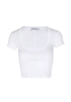calvin klein T-SHIRT COTTON RIB TOP SS da donna