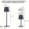 lampada da tavolo led ricaricabile a batteria touch dimmerabile bar hotel
