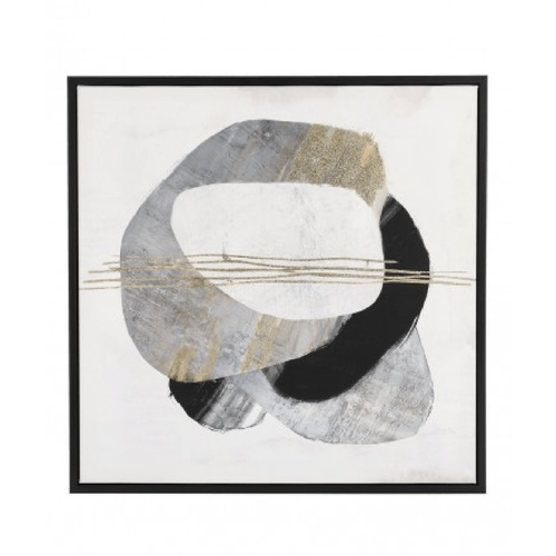 Quadro dipinto  sketch con stampa su tela con applicazioni fogli dorati e struttura in legno di pino
